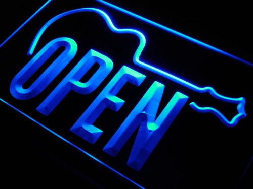 OPEN Live Guitar Bass Music Bar Neon Light Sign